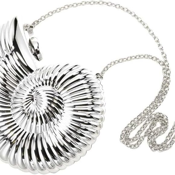 Gold Evening Purses and Clutches for Women Seashell Crossbody Shiny Bag Chain